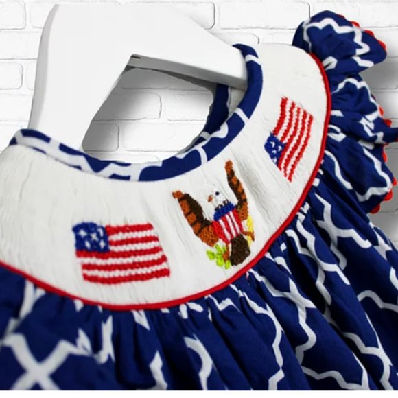 American Smocked 4th of July Dress - Picture 2 of 2